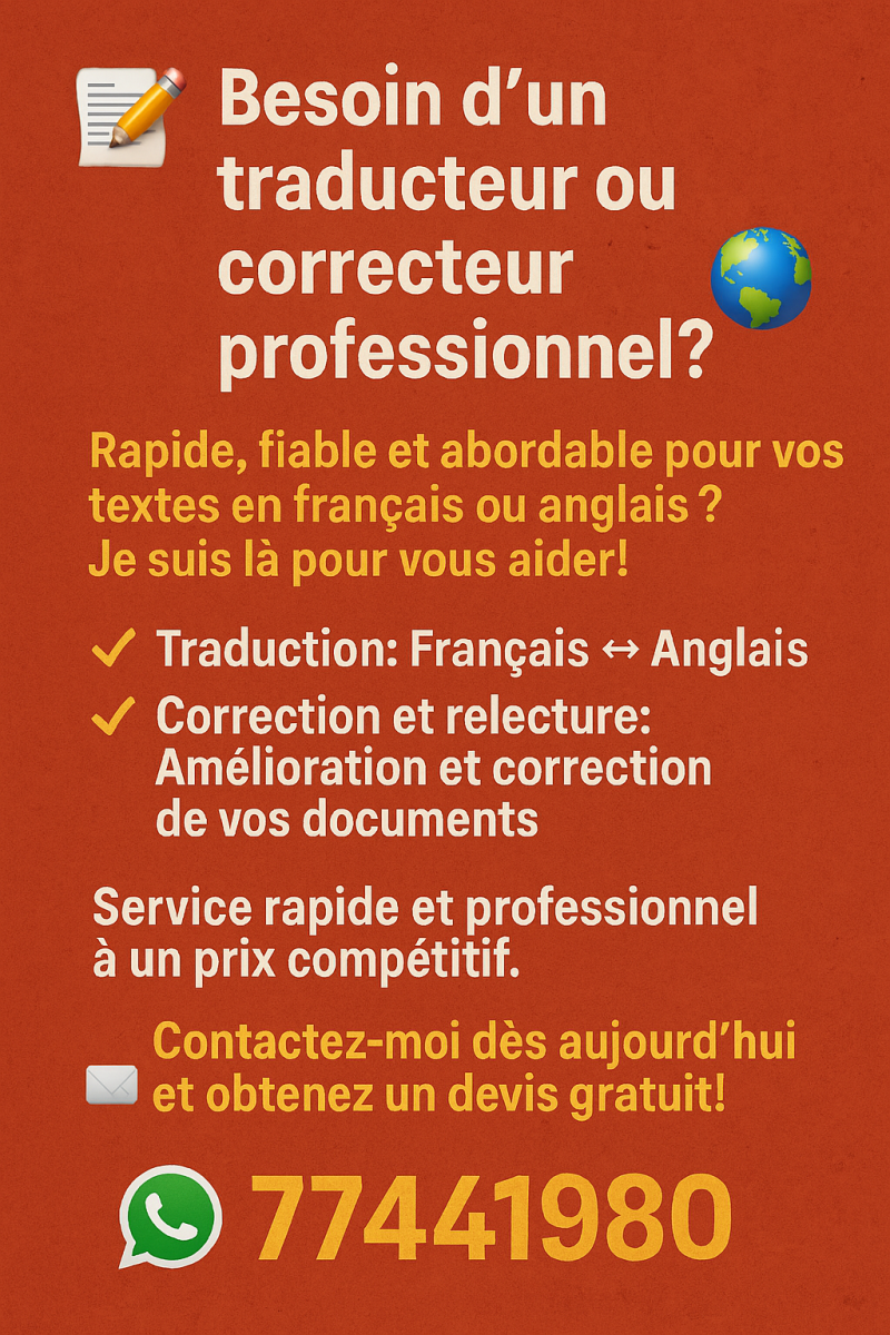 Services de traduction, révision et correction professionnels