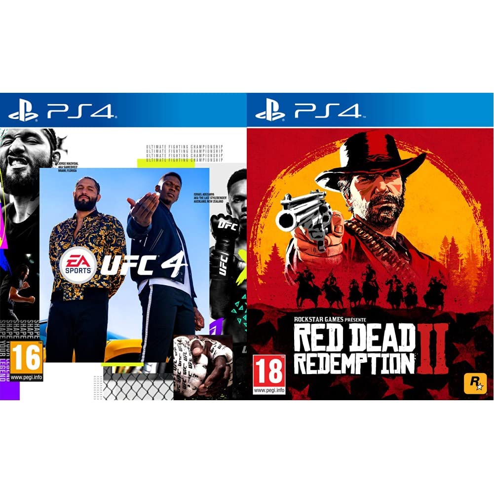 Jeux PS4 Red Dead Rédemption 2 et UFC 4 - État impeccable