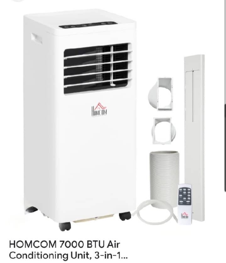 Climatiseur portable HOMCOM 3 en 1, 7000 BTU, 1000 Watts