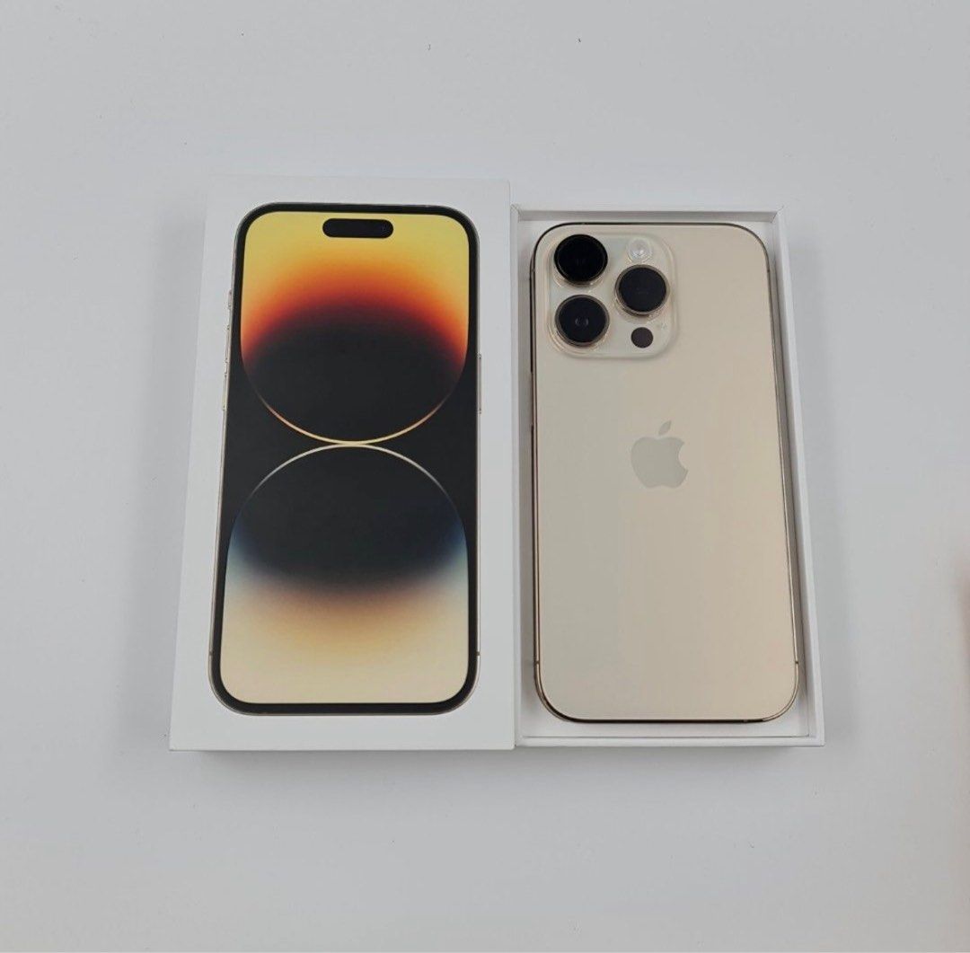 iPhone 14 Pro, batterie 84, 128 Go, doré, légèrement utilisé