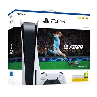 Console de jeu PS5 avec manette et FC24 en parfait état