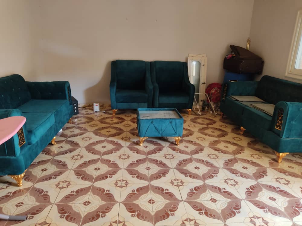 Salon complet élégant en très bon état - Couleur vert turquoise