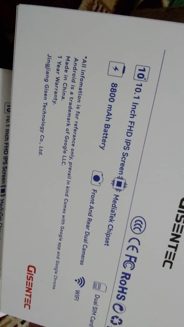 Tablette neuve, capacité 100%