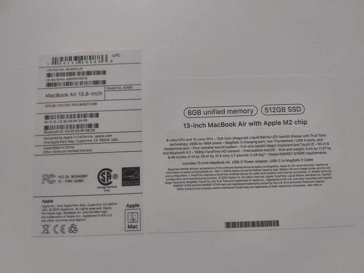 Macbook Air M2 neuf, importé des États-Unis, prix négociable