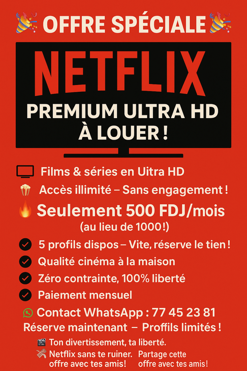 Netflix Premium ultra HD à Louer