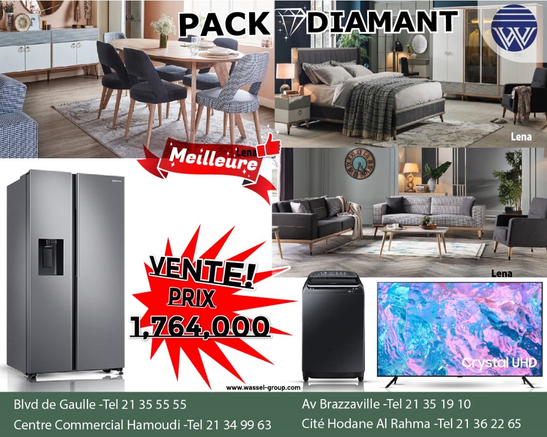 1,650,000 Djf only .. Pack complet de meubles et électroménagers neufs à vendre