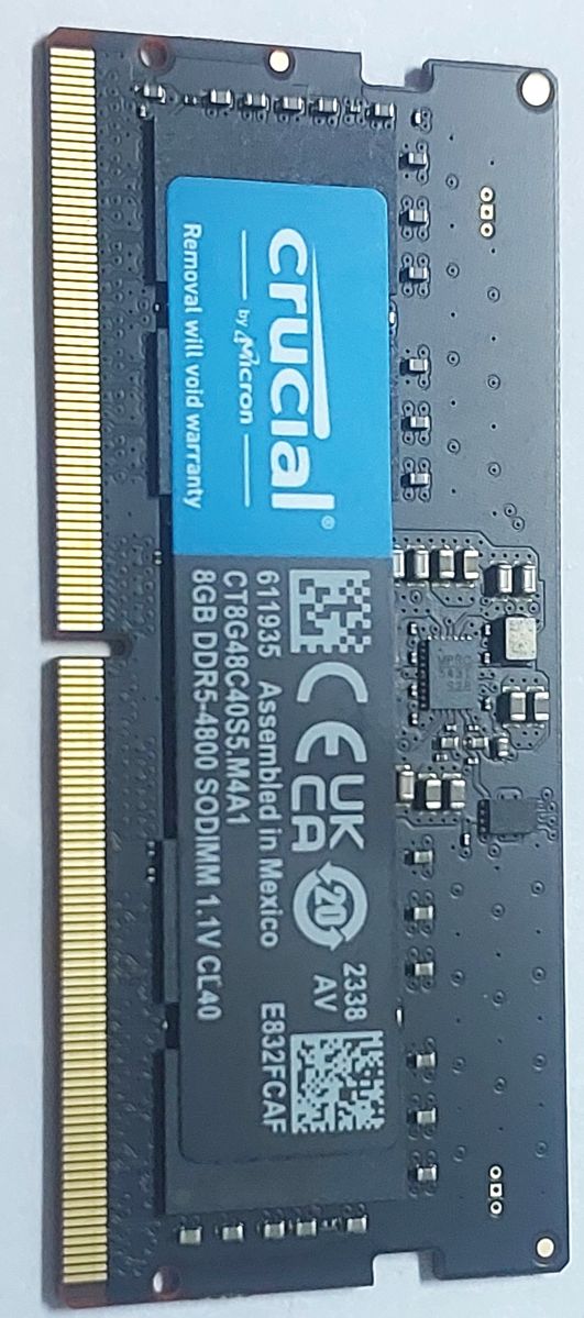 RAM DDR5 8Go - type Crucial DDR5 4800