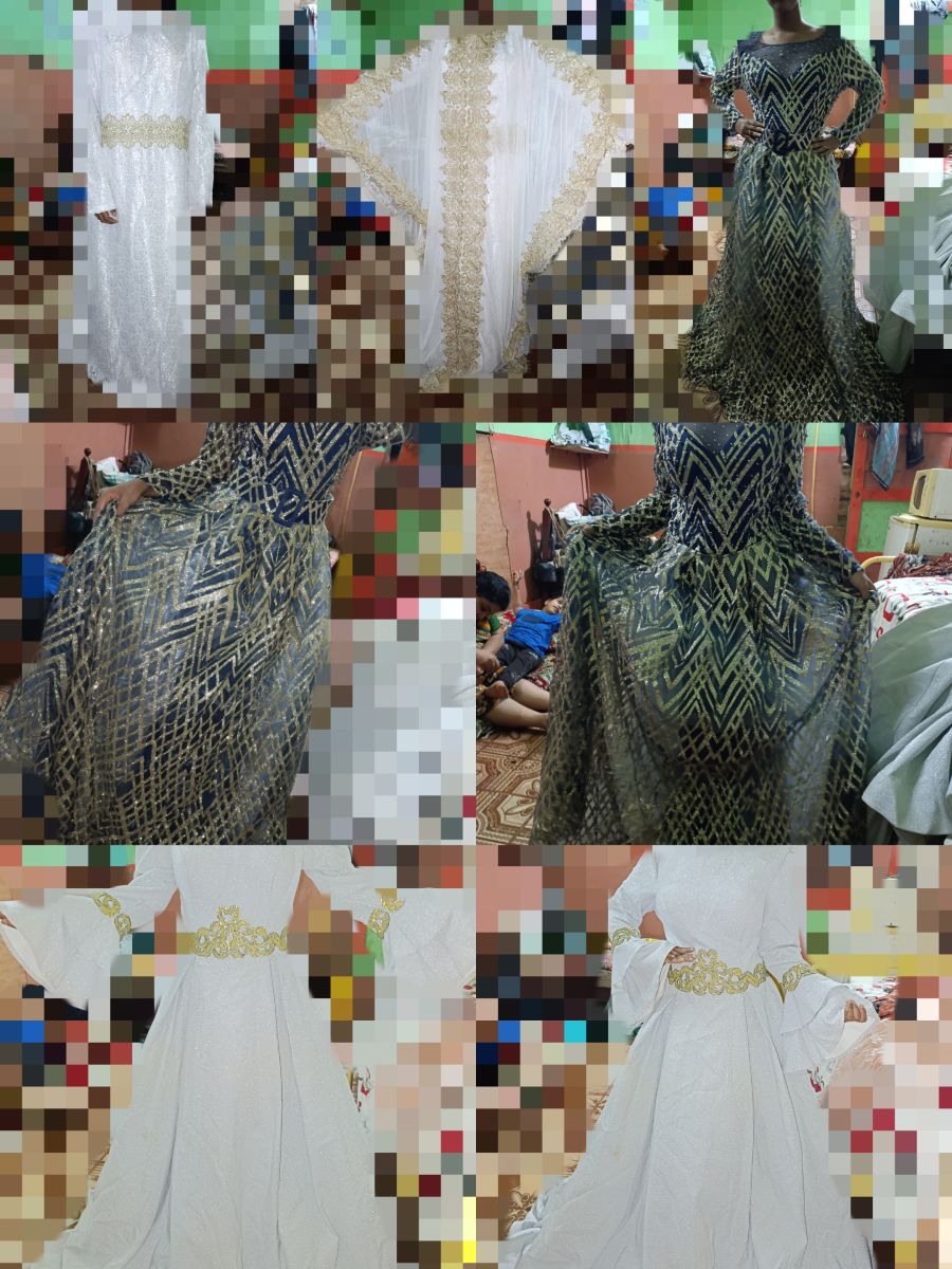 Robe de mariée blanche, beige ou bleue - à vendre