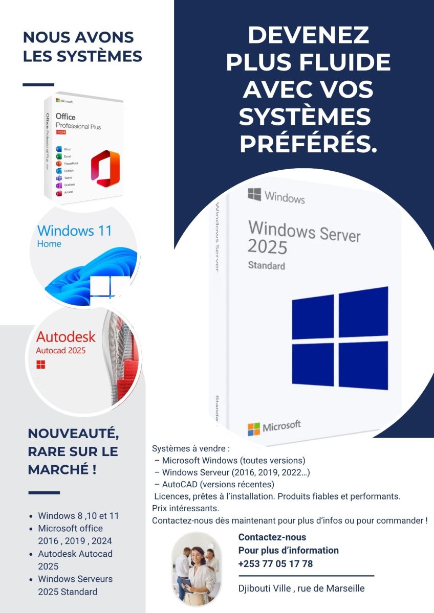 Licences Microsoft Windows et AutoCAD - Produits fiables et performants