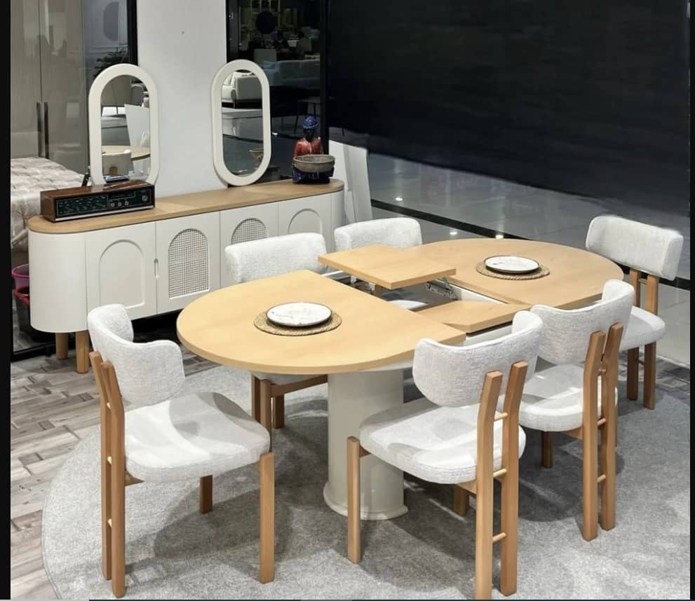 Salle à manger complète avec table marbre et buffet