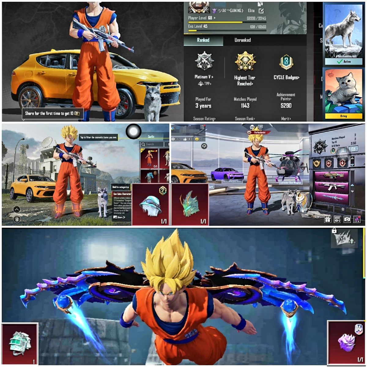 Compte PUBG Mythique avec créateur WOW activé