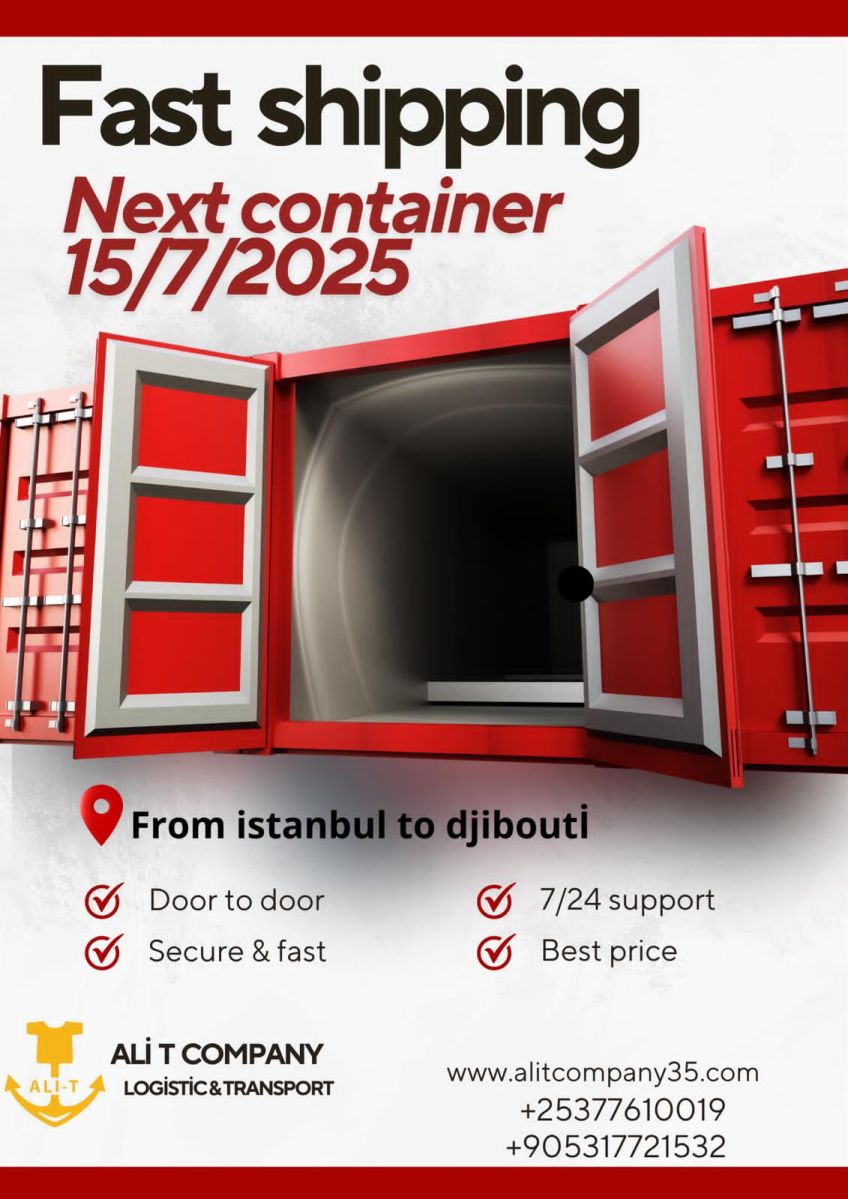 Expédition rapide de marchandises Istanbul – Djibouti