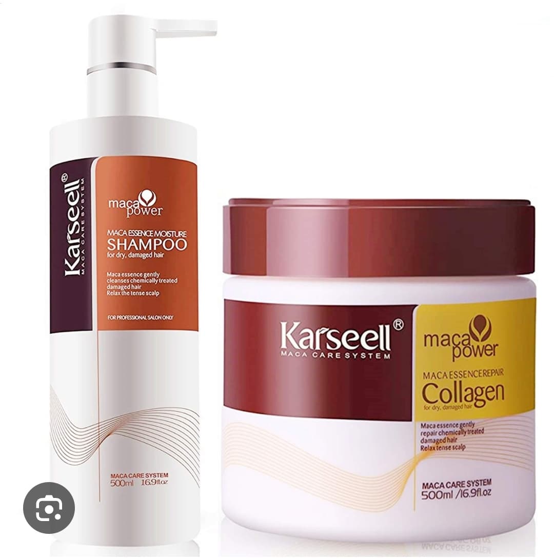 Lot Karseell Shampoing + Masque Collagène 500ml