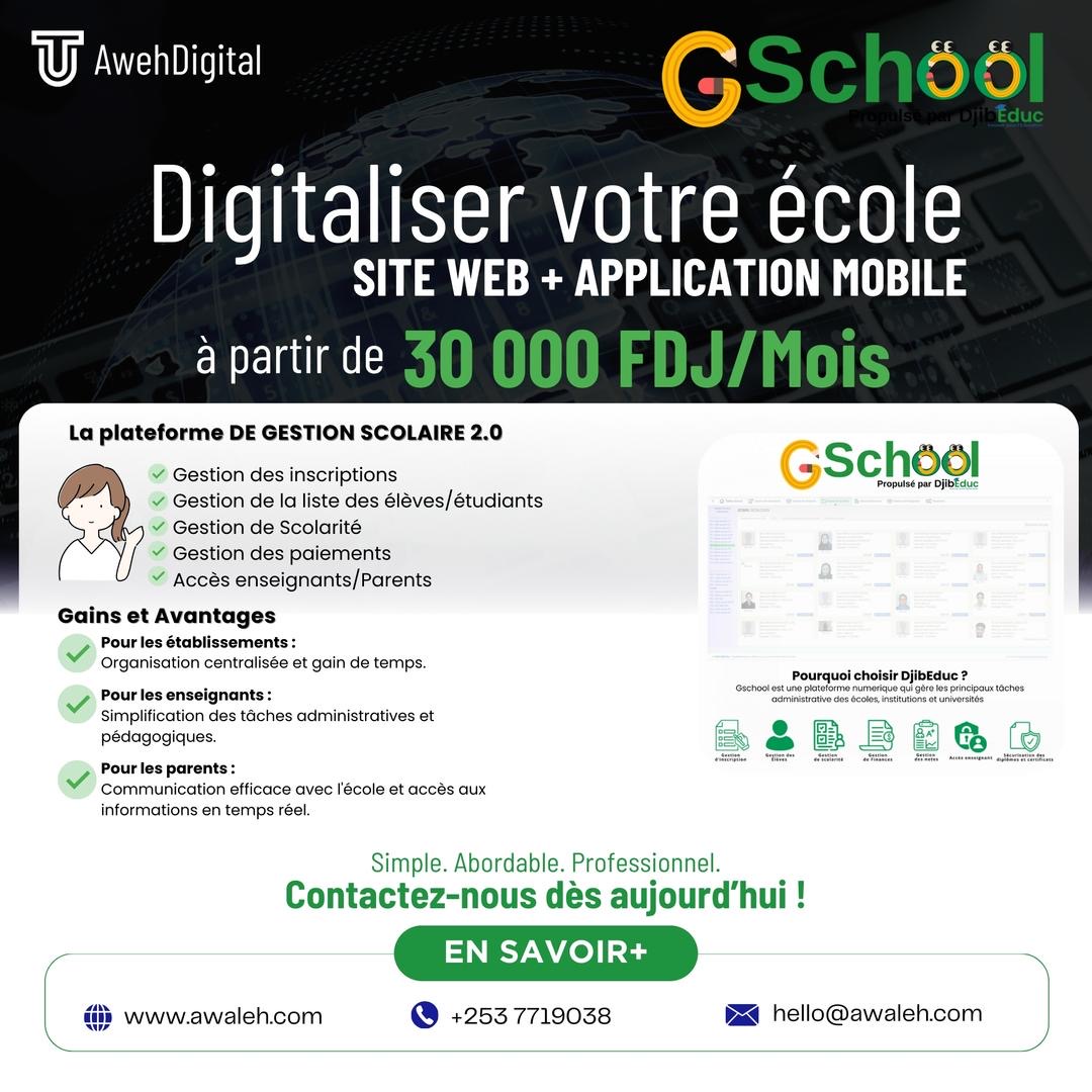 Plateforme de gestion scolaire digitale locale