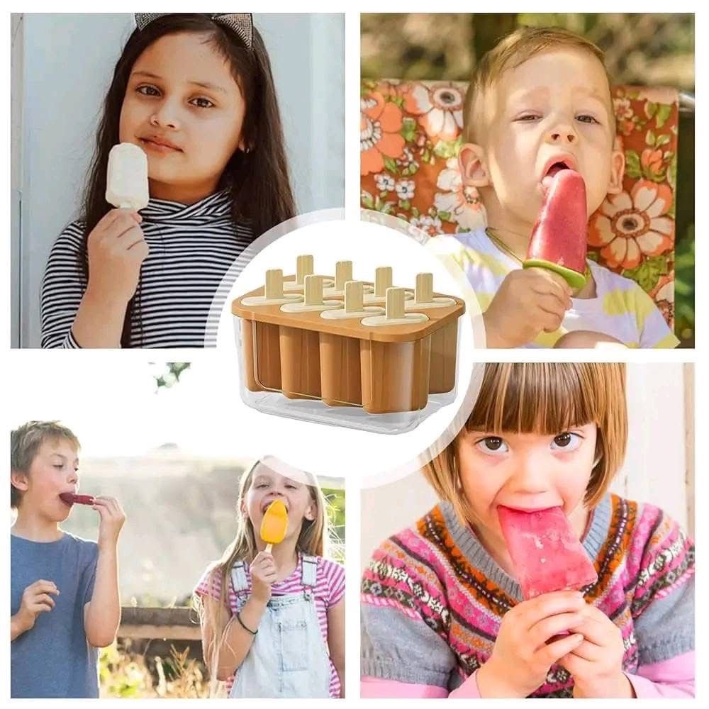 Moules en silicone pour glaces maison – 8 bâtonnets