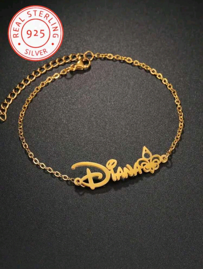 Bracelet personnalisé en argent 925 – Gravure prénom (Or & Argent)