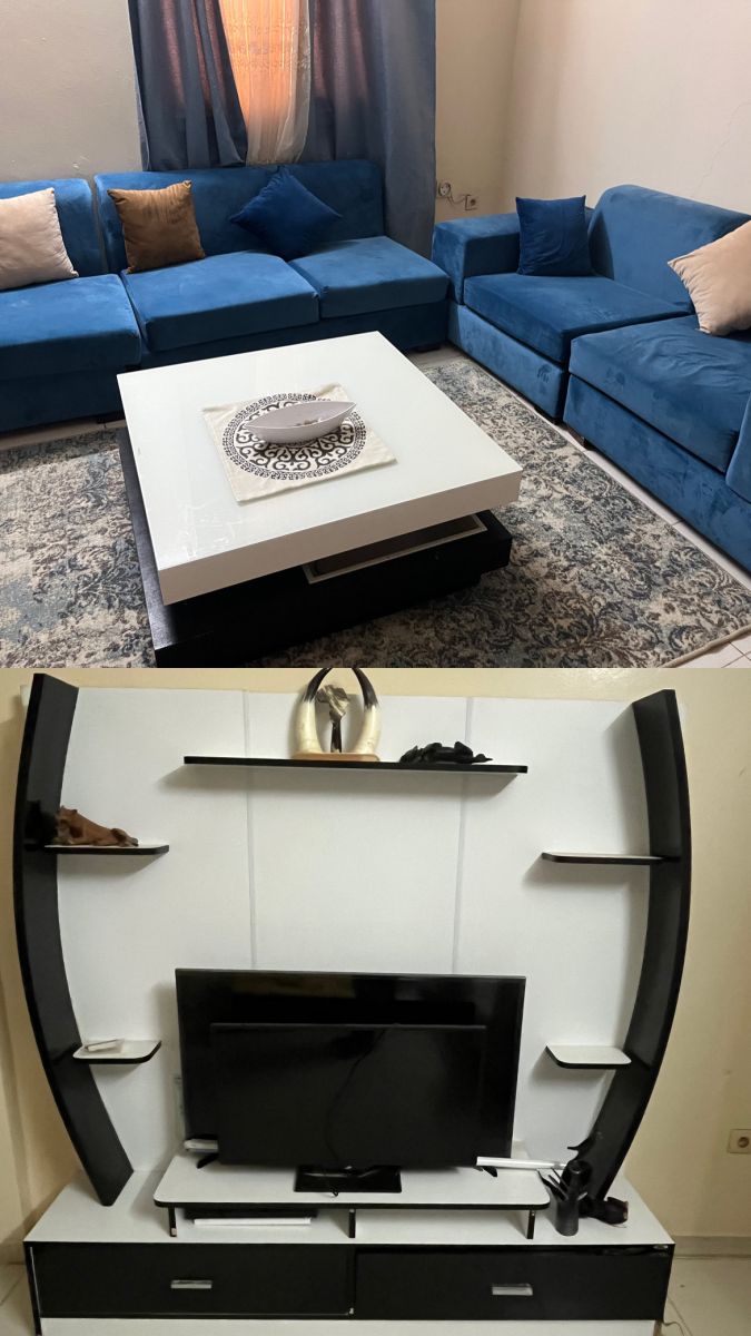 Canapés + meuble living en excellent état à vendre