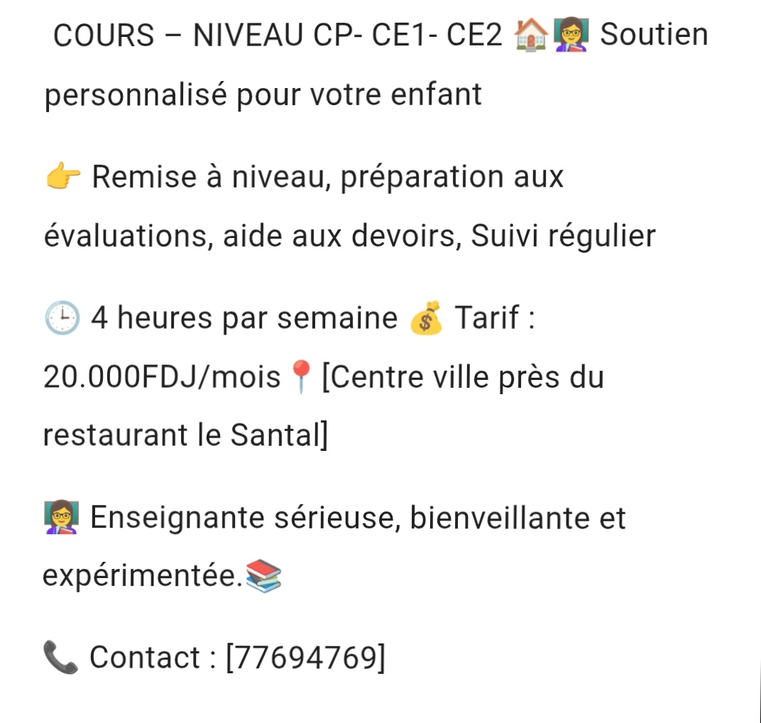 Soutien scolaire personnalisé pour CP, CE1 et CE2
