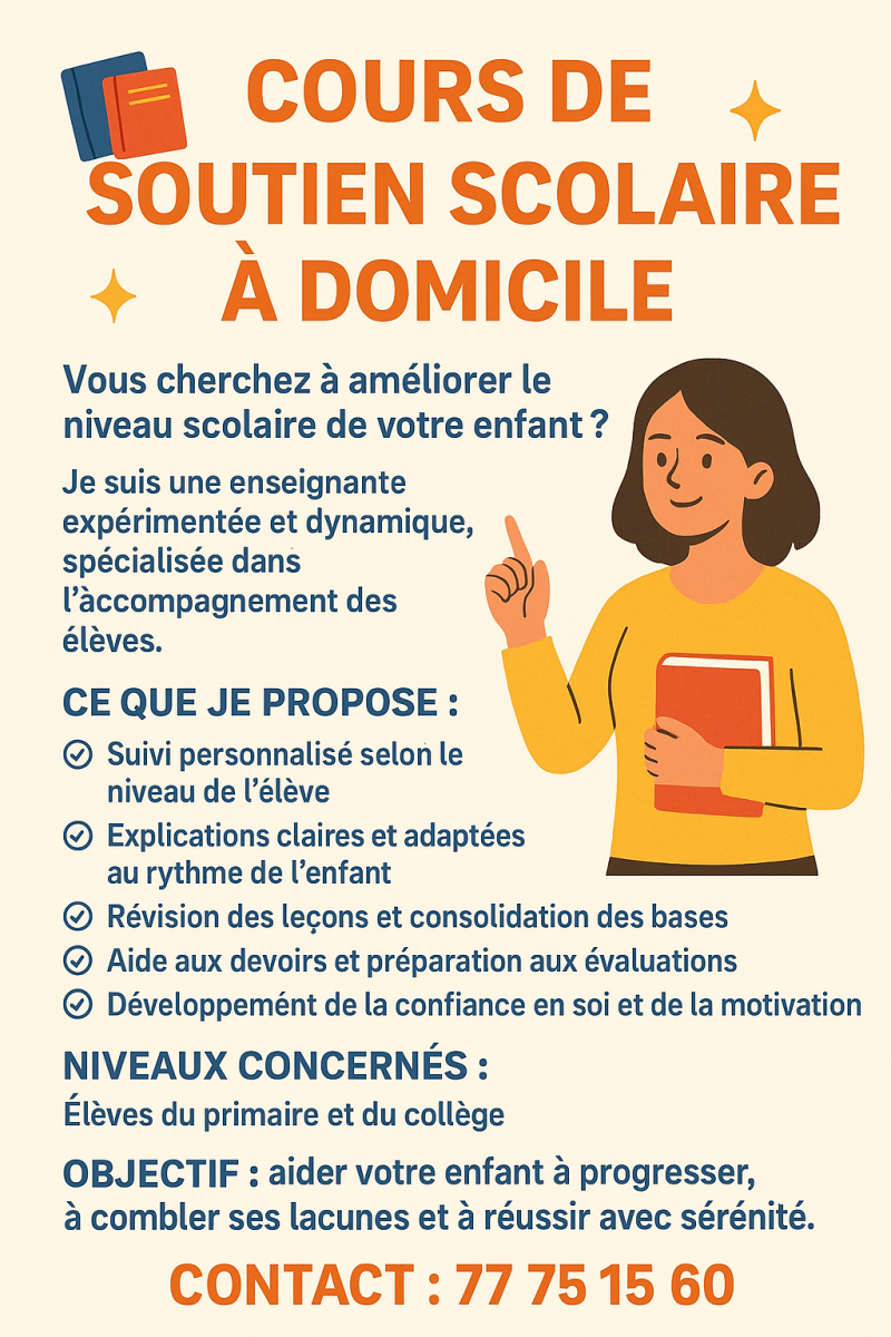 Soutien scolaire à domicile avec enseignante expérimentée