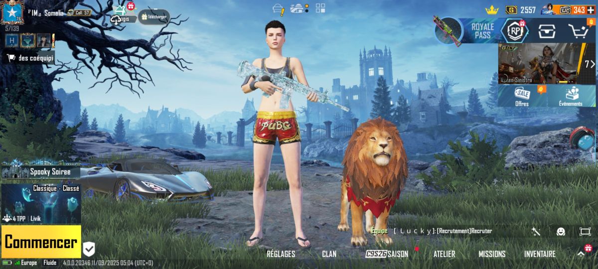 Compte Pubg Mobile avec Vêtements et Larmes