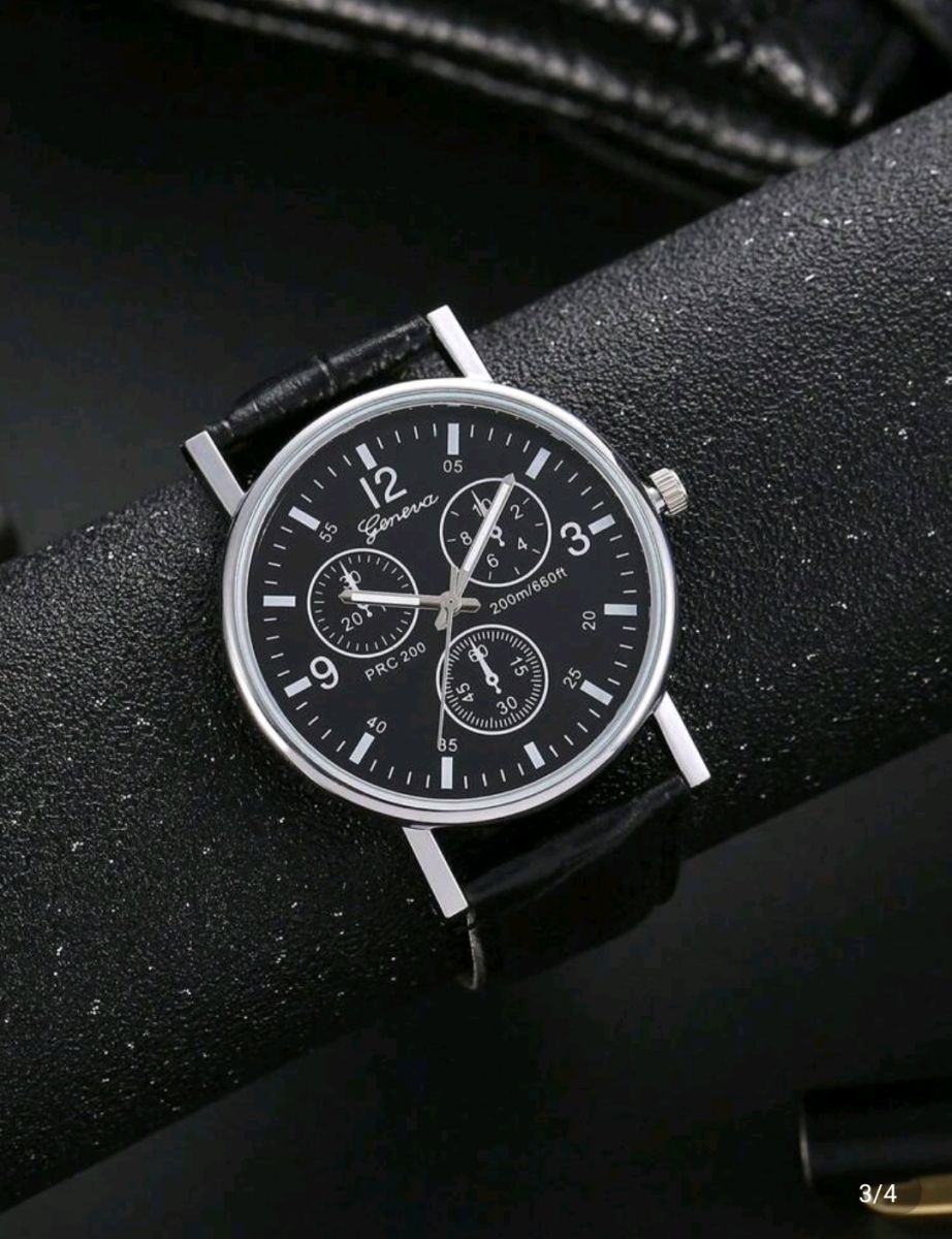 Montre Geneva élégante avec boîtier marron et noir - Livraison gratuite