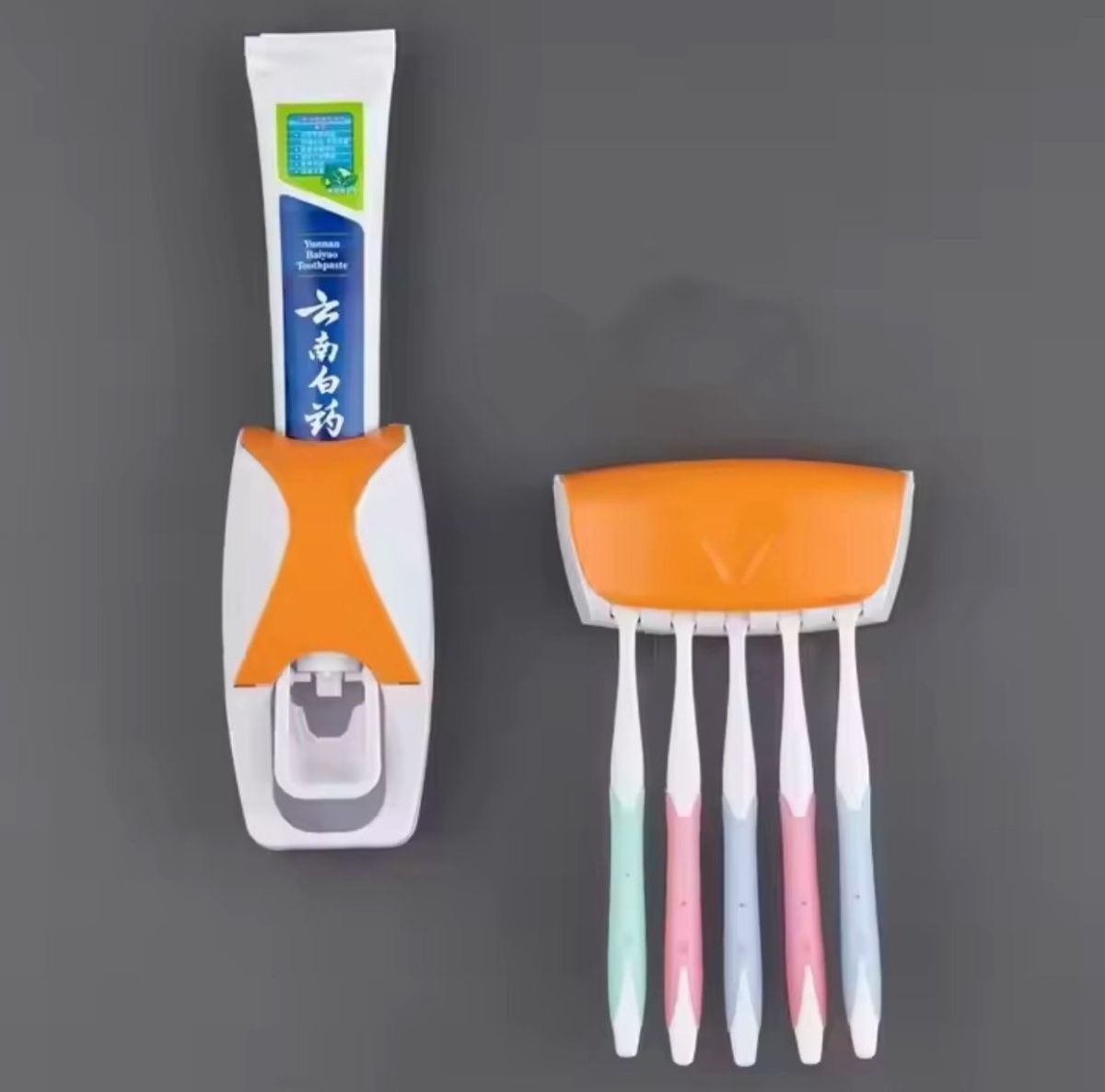 Porte-brosse à dents avec distributeur de dentifrice