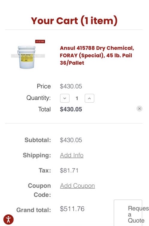 Poudre extincteur Ansul 415788 Foray 45lb