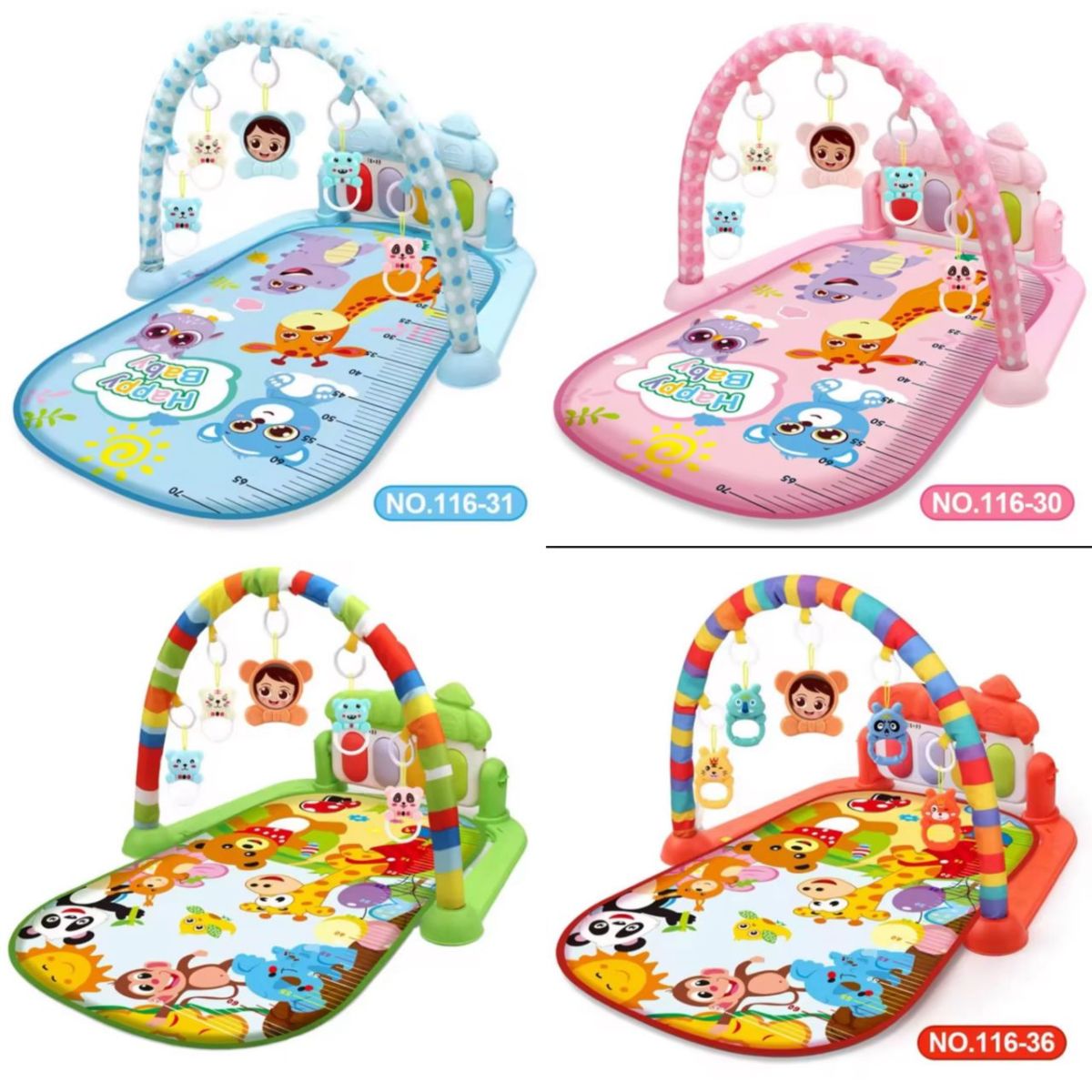 Tapis Musical Bébé 2 En 1 Piano Et Batterie - Jouet éducatif 1-3 Ans, 6 Sons D'instruments, Piles Incluses