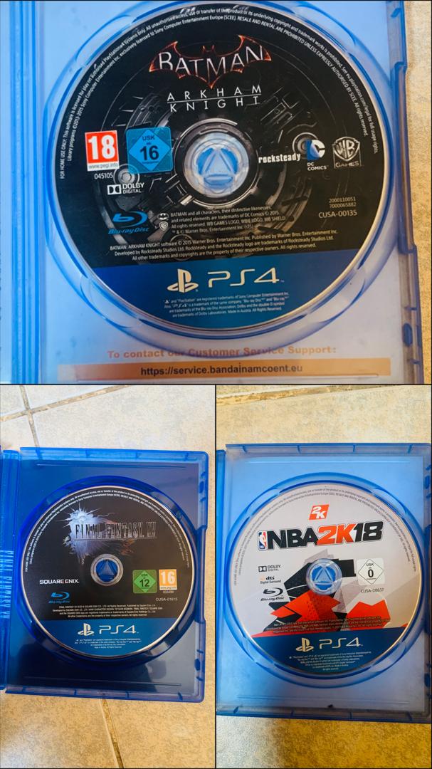Lot de 3 CDs PS4 en bon état