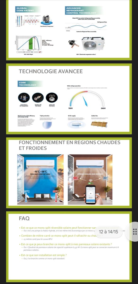 Split Hybride Inverter/Solaire. Sur commande.