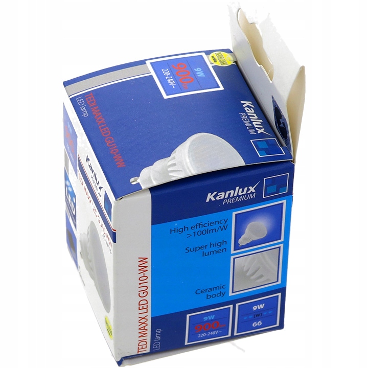 Kanlux Spot LED GU10 9W grand angle (66W) - Blanc Chaud 3000K TEDI MAXX