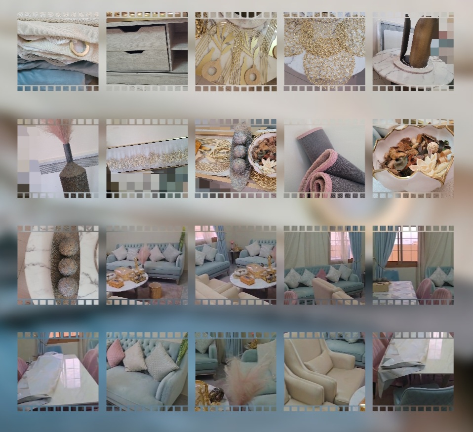 Ensemble de meubles pour salon, table en céramique et décoration en bonus