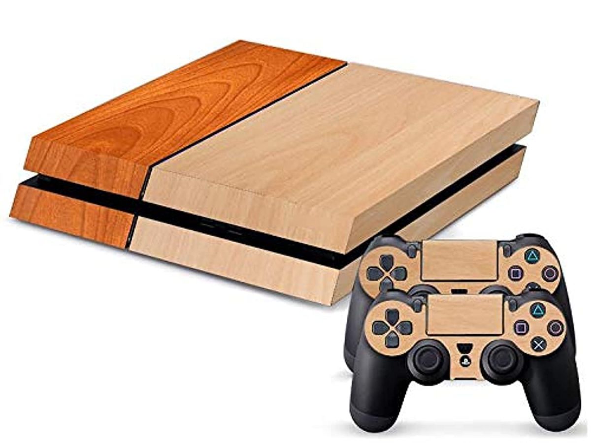 PS4 en vente, style bois, avec caméra, sans manettes