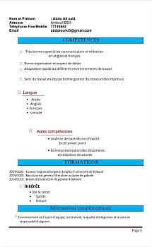 Recherche d\'emploi- Disponible pour tout emploi