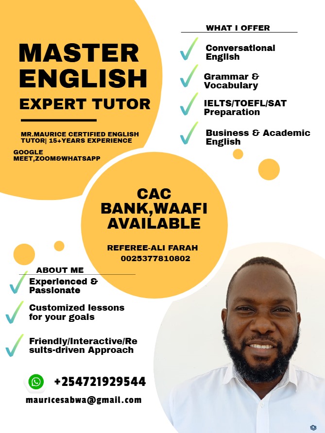 Tuteur professionnel d\'anglais pour étudiants et professionnels