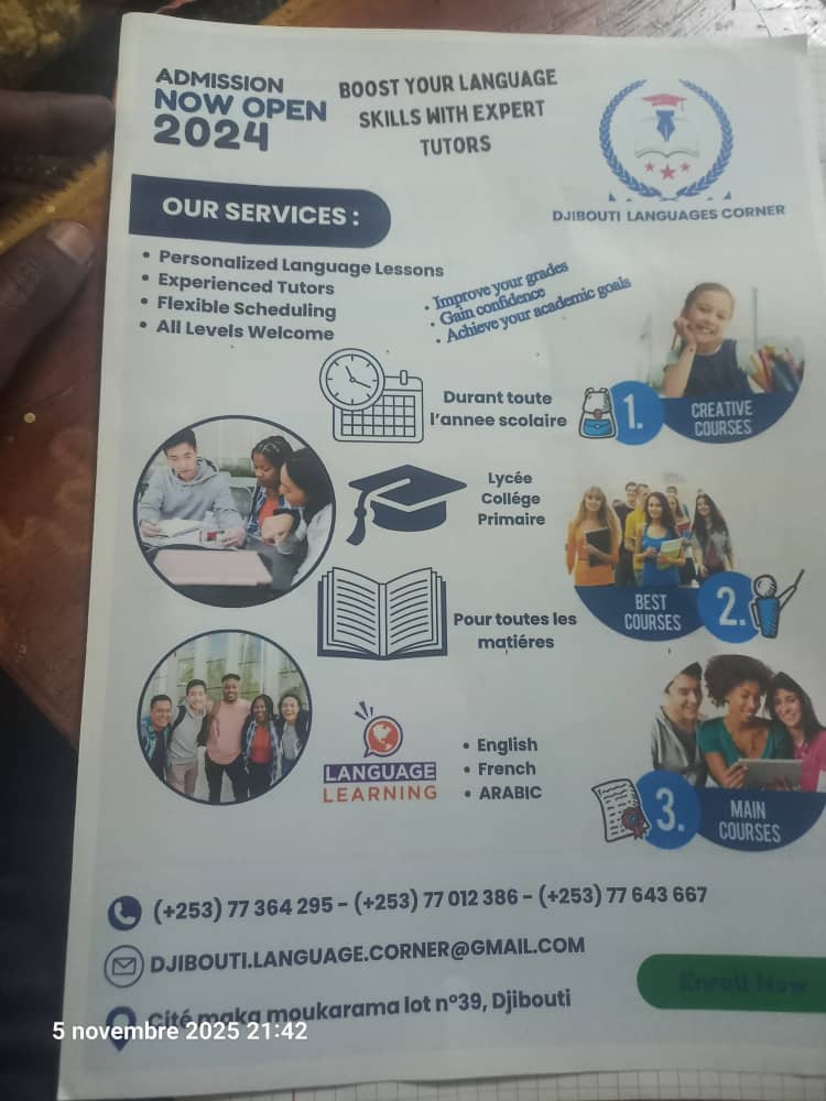 Cours de soutien en langues à Djibouti Language Corner