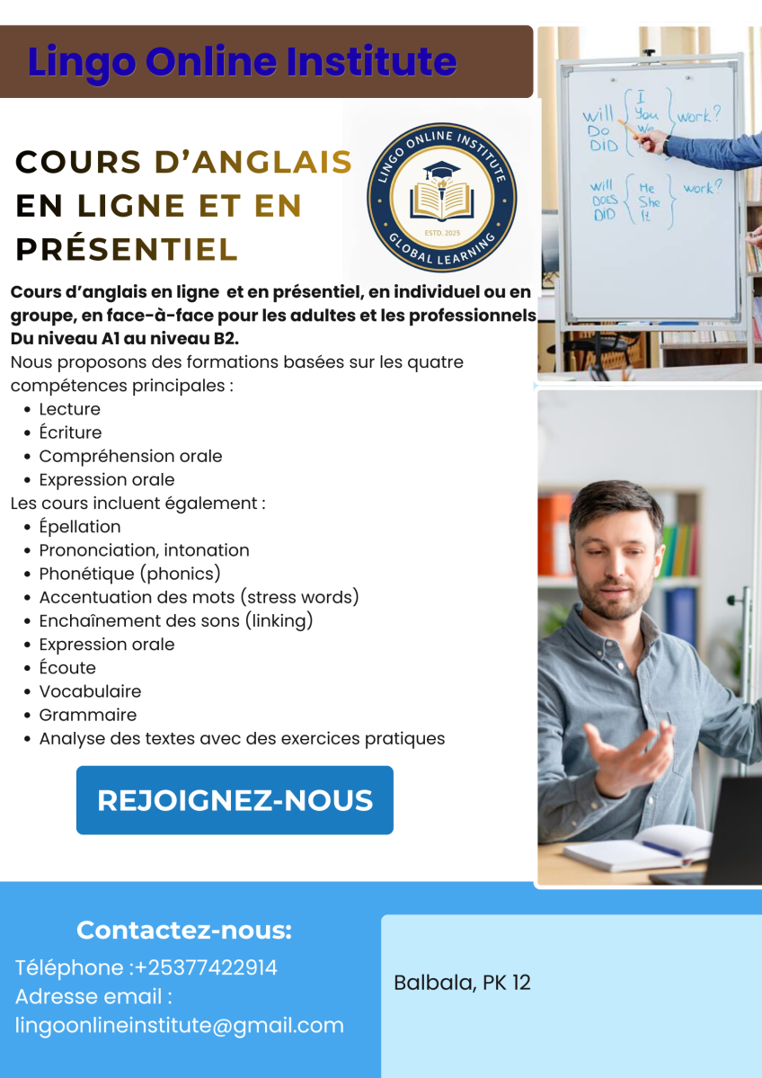 Cours d\'anglais en ligne et en présentiel pour adultes et professionnels avec Lingo Online Institute