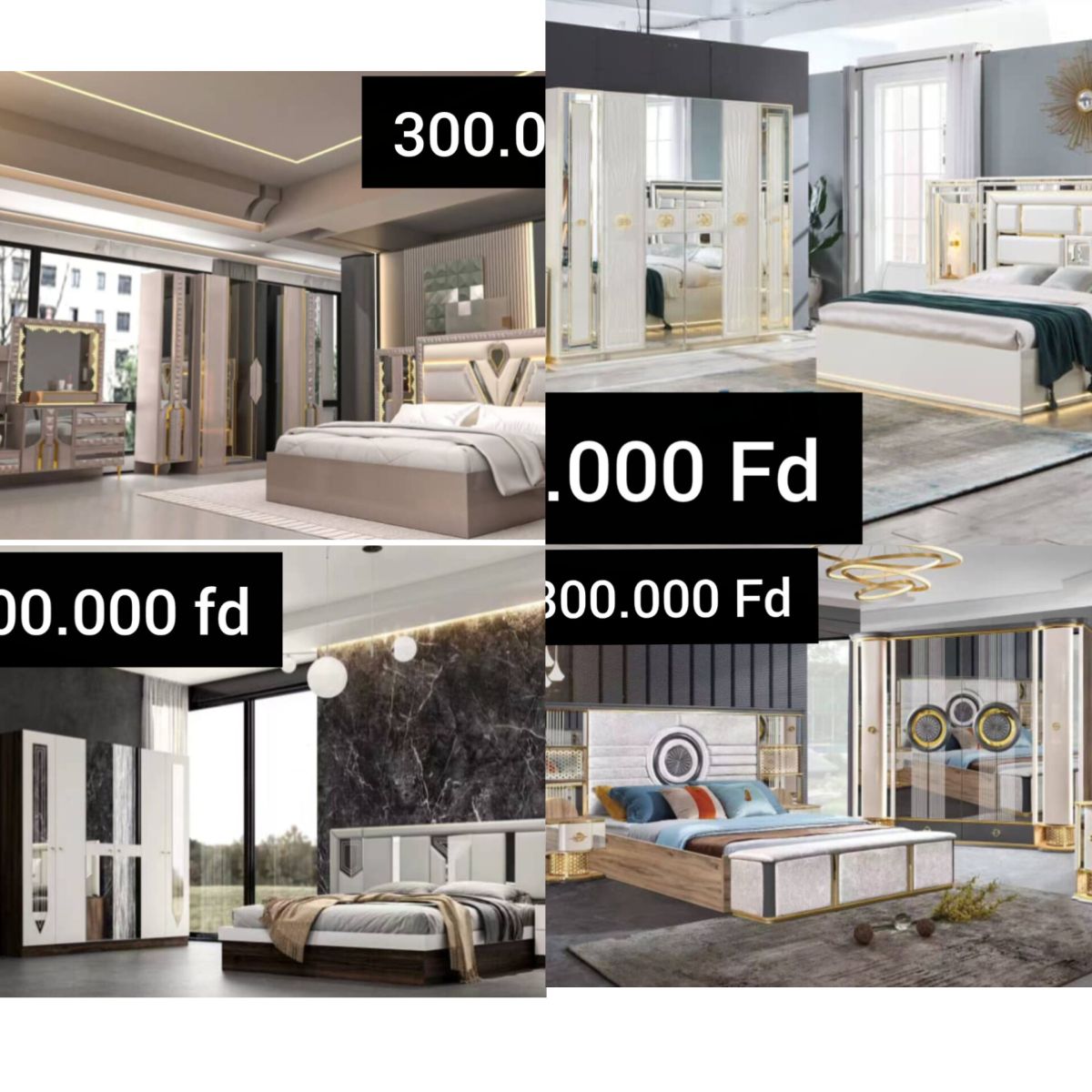 Des chambres à coucher neuves de luxes, haute qualité au design moderne et élégant