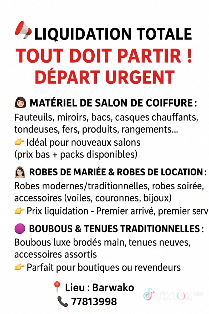 Matériel coiffure et esthétique à vendre