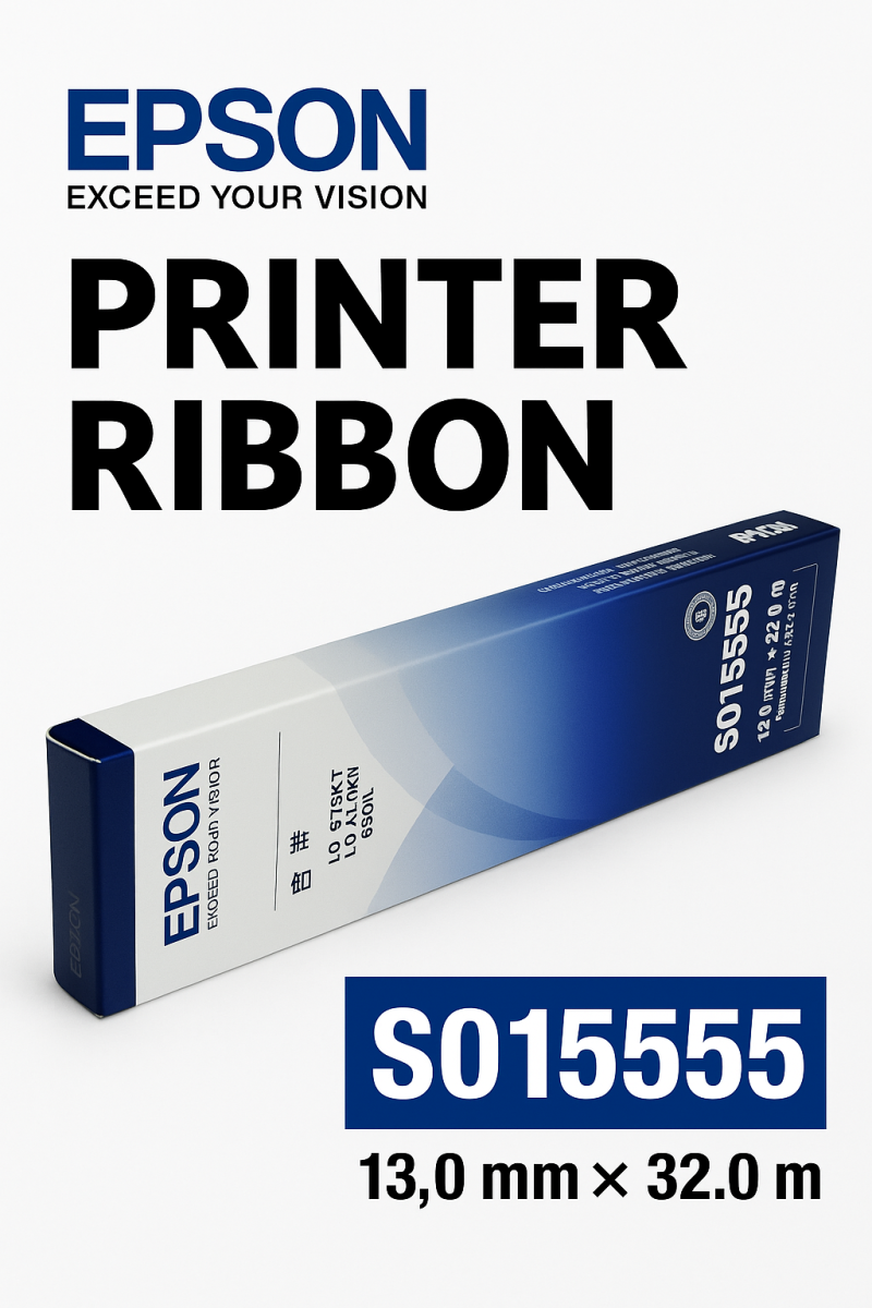 Ruban Epson S015555 pour imprimante matricielle - Noir - 13mm x 32m