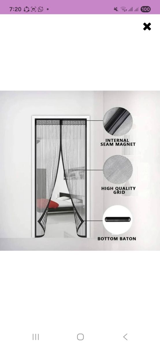 RIDEAU ANTI-MOUSTIQUE MAGNÉTIQUE