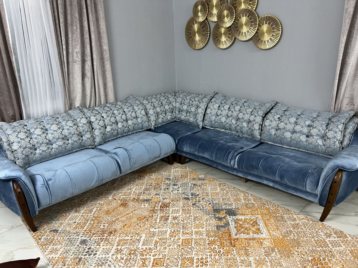 Salon en L confortable, importé de Turquie