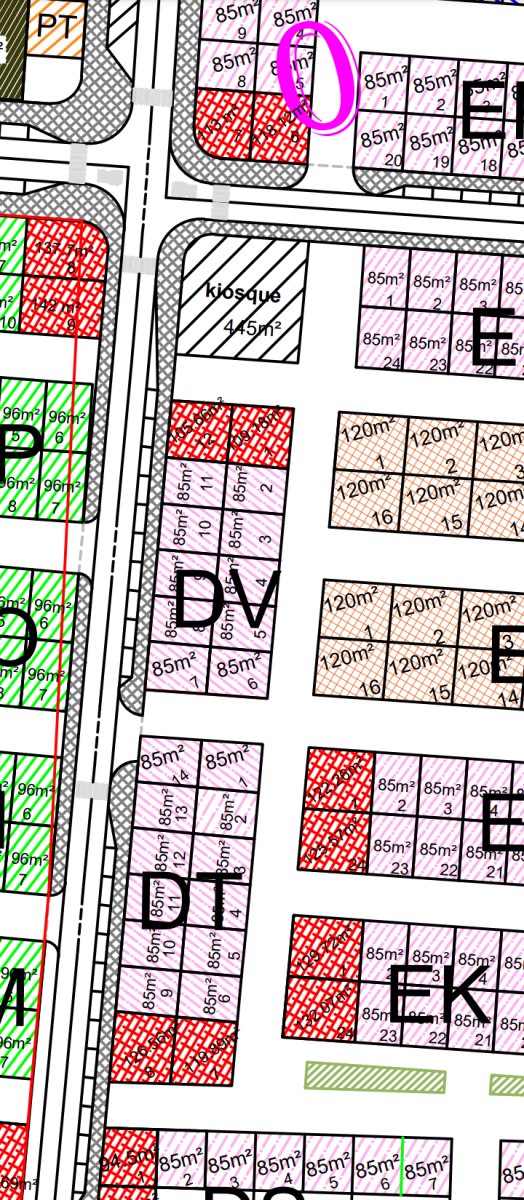Terrain 96m² à vendre avec titre foncier à Nassib
