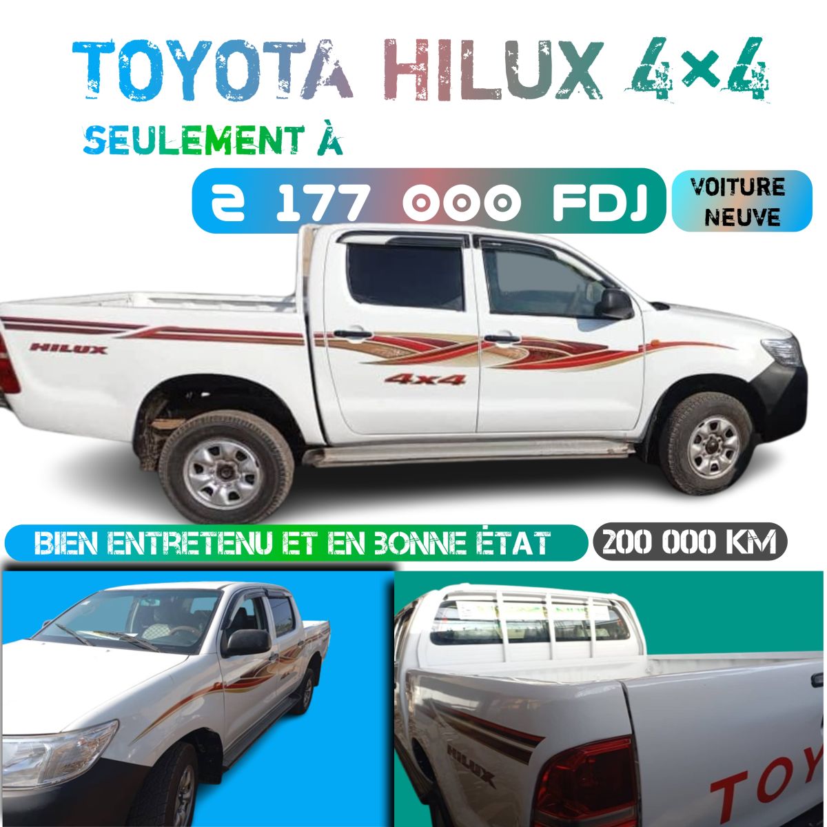 Toyota Hilux 4x4, neuf et en excellent état
