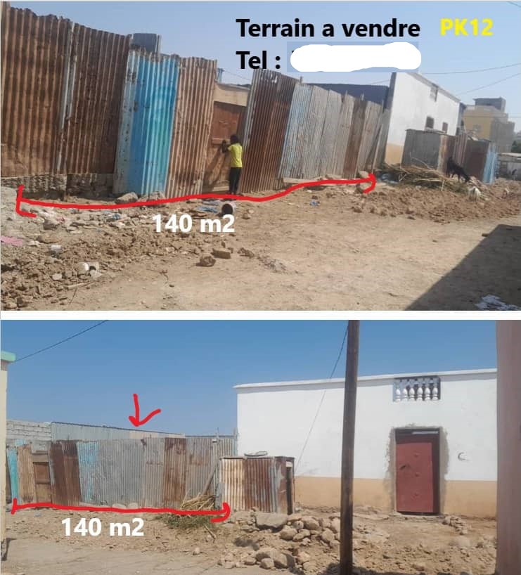 Terrain 140m² à vendre à PK12 - Titre d\'occupation et plan inclus