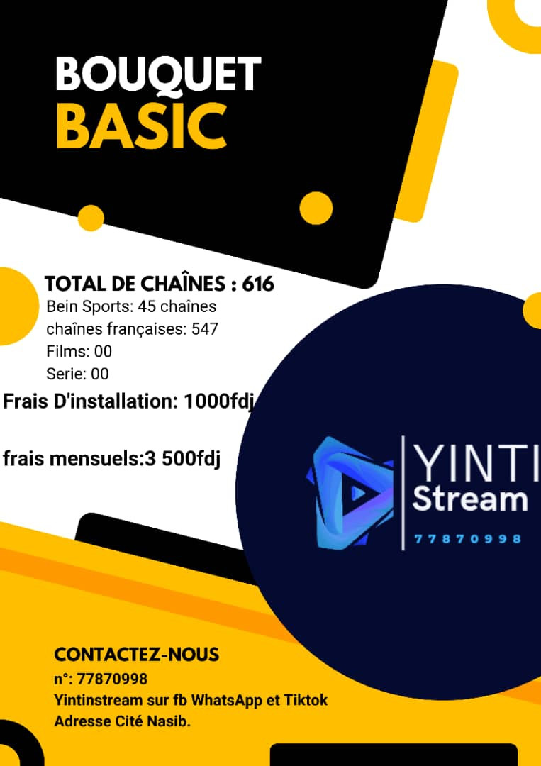 Bouquet VIP Yinti Stream - Plus de 21 900 chaînes, Sport, Cinéma et plus encore