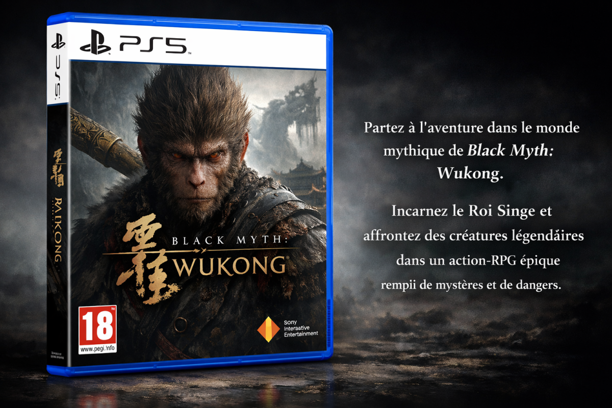 Jeu PS5 BLACK MYTH WUKONG inspiré de la mythologie chinoise
