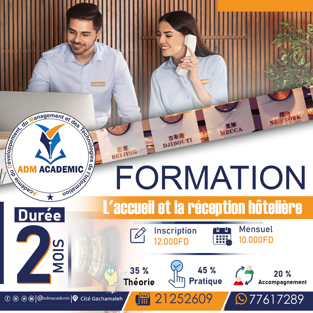 Formation professionnelle en Accueil et Réception Hôtelière
