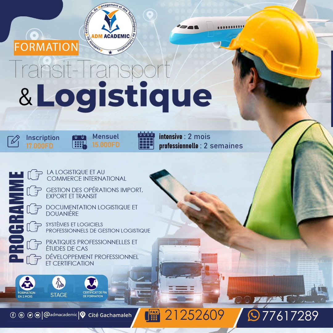 Formation Transport & Logistique avec stage inclus - ADM ACADEMIC