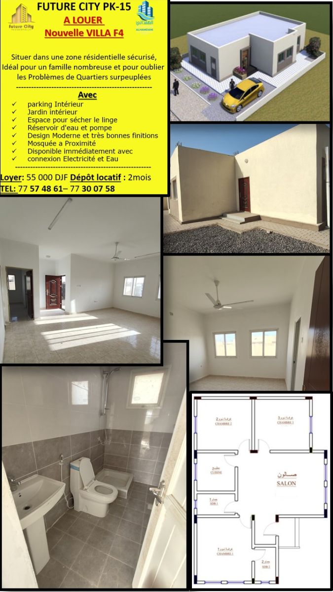 Villa F4 à louer à Future City PK15